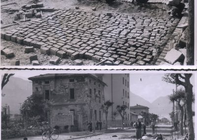 Revêtement de sol rue Brennero à Trente (1948)