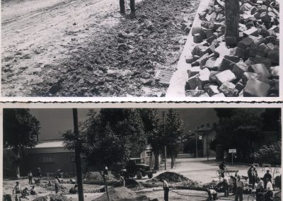 Revêtement de sol rue Brennero à Trente (1948)
